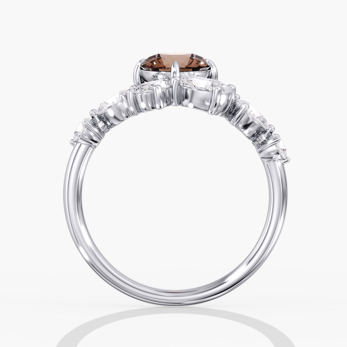 Lab Diamond Round Champagne Ring 2 Ct. in Gold