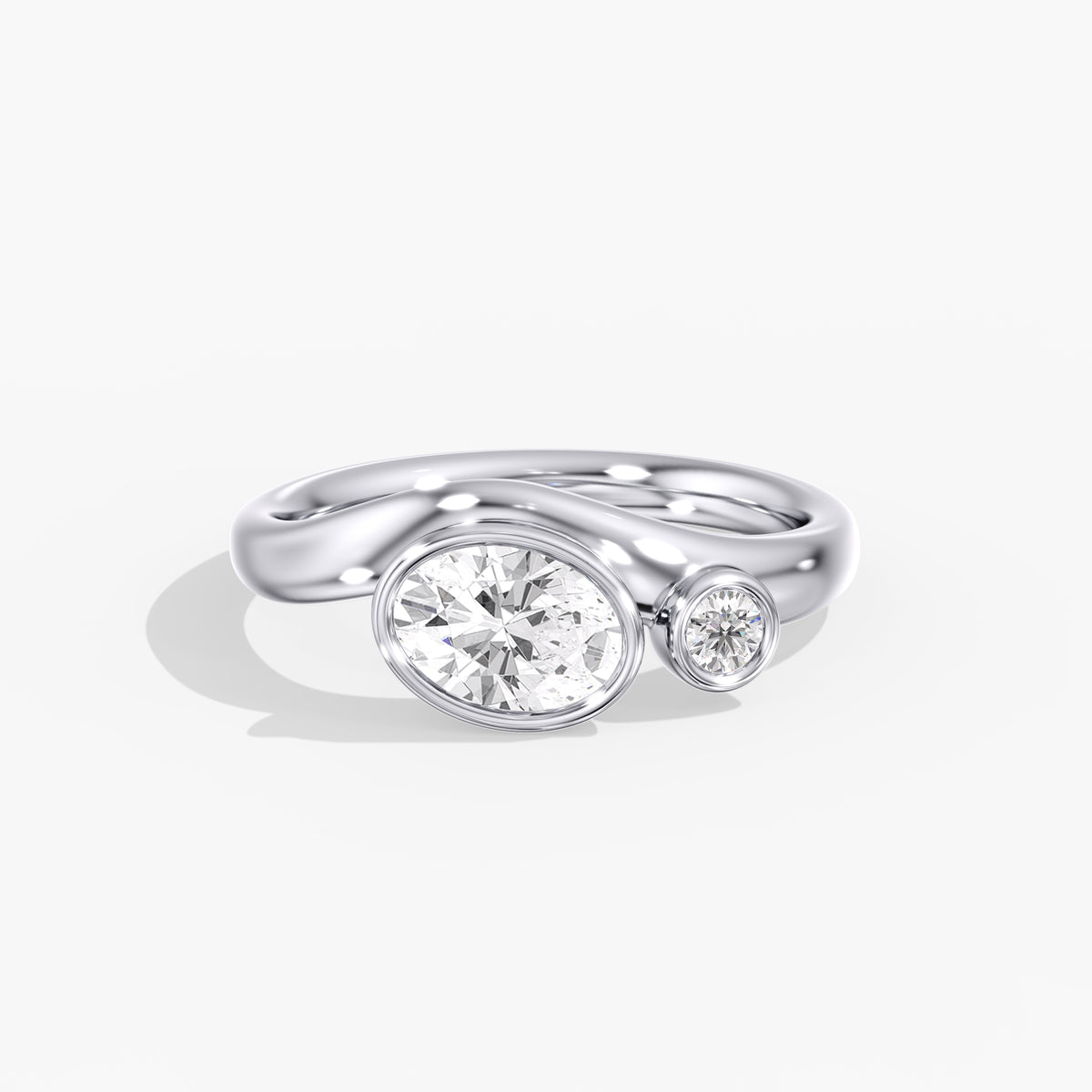 Lab Diamond Oval Pinky Ring 3/4 Ctw. in Gold