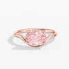 Fancy Vivid Pink Oval Ring 2 Ct. in Gold