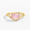 Fancy Vivid Pink Oval Ring 2 Ct. in Gold