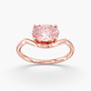 Fancy Vivid Pink Oval Ring 2 Ct. in Gold