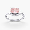 Fancy Vivid Pink Oval Ring 2 Ct. in Gold