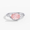 Fancy Vivid Pink Oval Ring 2 Ct. in Gold