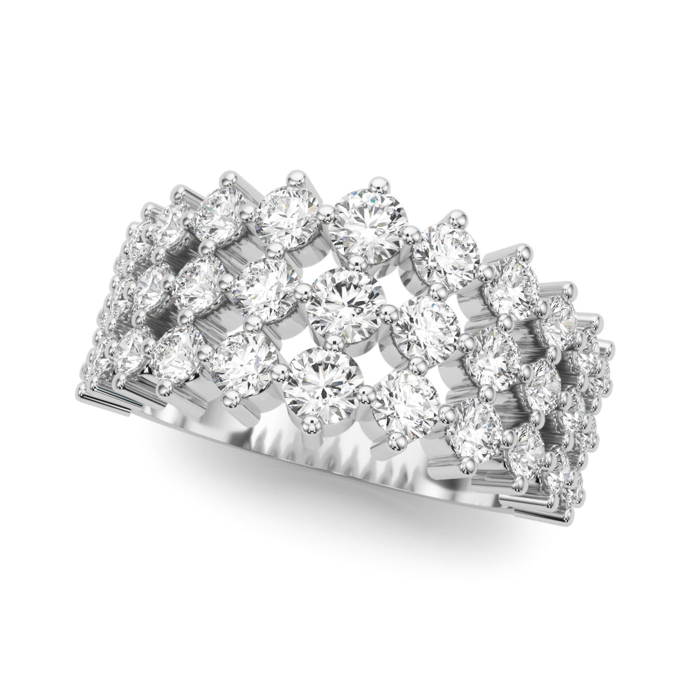 85092-2 3 Row Fashion Ring in Gold (0.37 cttw)