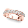 Double Row Crossover Fashion Band in Gold