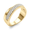 Double Row Crossover Fashion Band in Gold