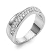 Double Row Crossover Fashion Band in Gold