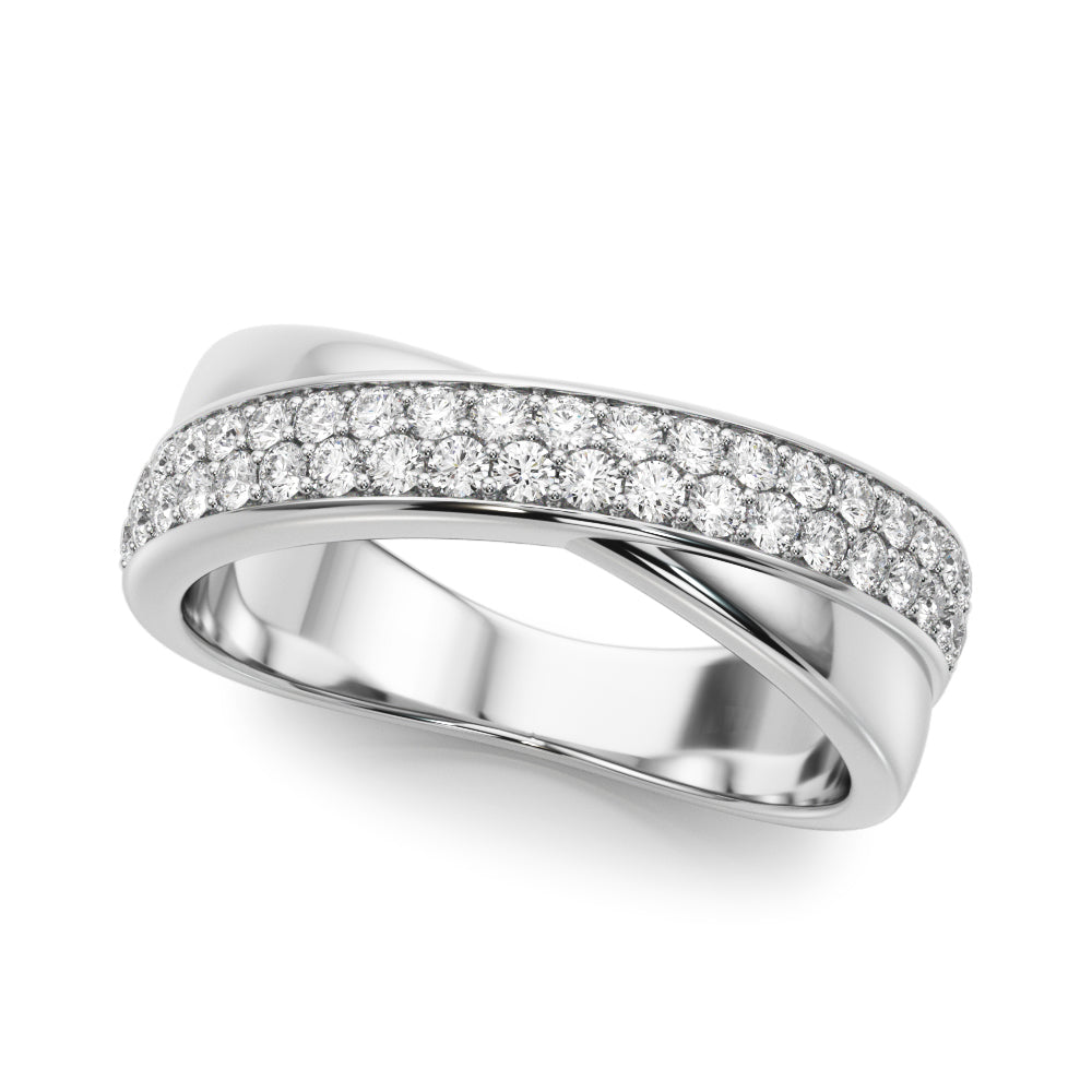 Double Row Crossover Fashion Band in Gold