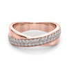 Double Row Crossover Fashion Band in Gold