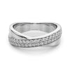 Double Row Crossover Fashion Band in Gold
