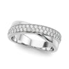 Double Row Crossover Fashion Band in Gold