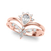Lab-Grown Diamond Chevron Pear Shape Fashion Ring in Gold