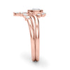 Lab-Grown Diamond Chevron Pear Shape Fashion Ring in Gold