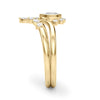 Lab-Grown Diamond Chevron Pear Shape Fashion Ring in Gold
