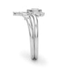 Lab-Grown Diamond Chevron Pear Shape Fashion Ring in Gold