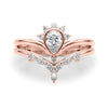 Lab-Grown Diamond Chevron Pear Shape Fashion Ring in Gold