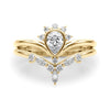 Lab-Grown Diamond Chevron Pear Shape Fashion Ring in Gold