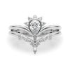 Lab-Grown Diamond Chevron Pear Shape Fashion Ring in Gold