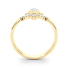 Lab-Grown Diamond Chevron Pear Shape Fashion Ring in Gold