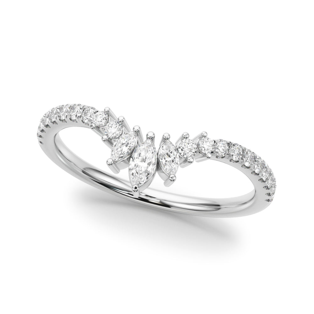 Chevron Marquise Shape Fashion Rings in Gold