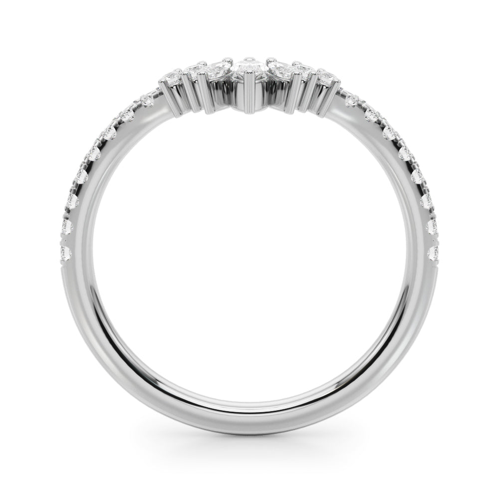 Chevron Marquise Shape Fashion Rings in Gold