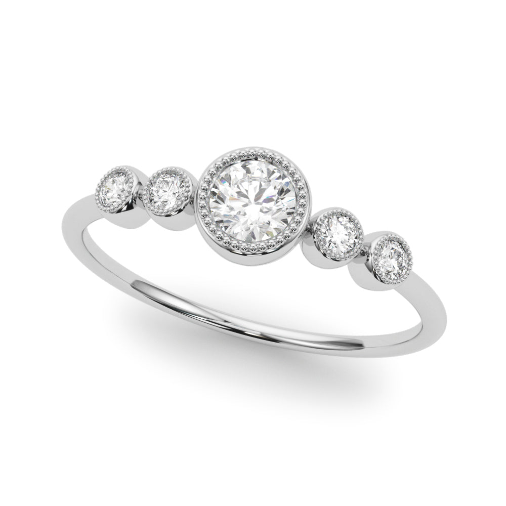 Lab-Grown Diamond Milgrain Bezel Set Fashion Ring in Gold (0.27 cttw)