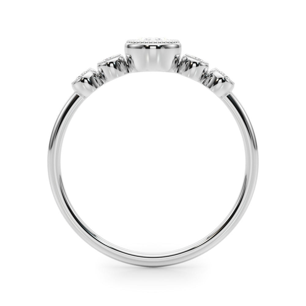Lab-Grown Diamond Milgrain Bezel Set Fashion Ring in Gold (0.27 cttw)