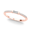 Accented East-West Lab-Grown Diamond Baguette Ring in Gold
