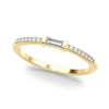 Accented East-West Lab-Grown Diamond Baguette Ring in Gold