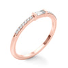 Accented East-West Lab-Grown Diamond Baguette Ring in Gold