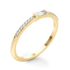 Accented East-West Lab-Grown Diamond Baguette Ring in Gold