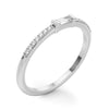 Accented East-West Lab-Grown Diamond Baguette Ring in Gold