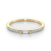 Accented East-West Lab-Grown Diamond Baguette Ring in Gold