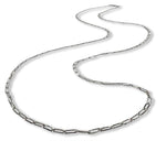 Rhodium-Plated Sterling Silver Paperclip Chain | 2mm Tarnish-Resistant Layering Necklace