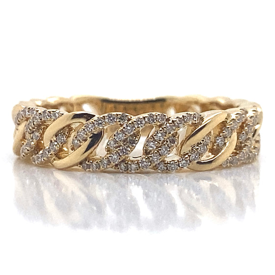Diamond Designs Yellow Gold Diamond Chain Link Fashion Wedding Band Size 6.5*