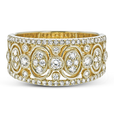 Simon G LR2535 Yellow Gold Diamond Intricate Ring Size 6.5* - view 2