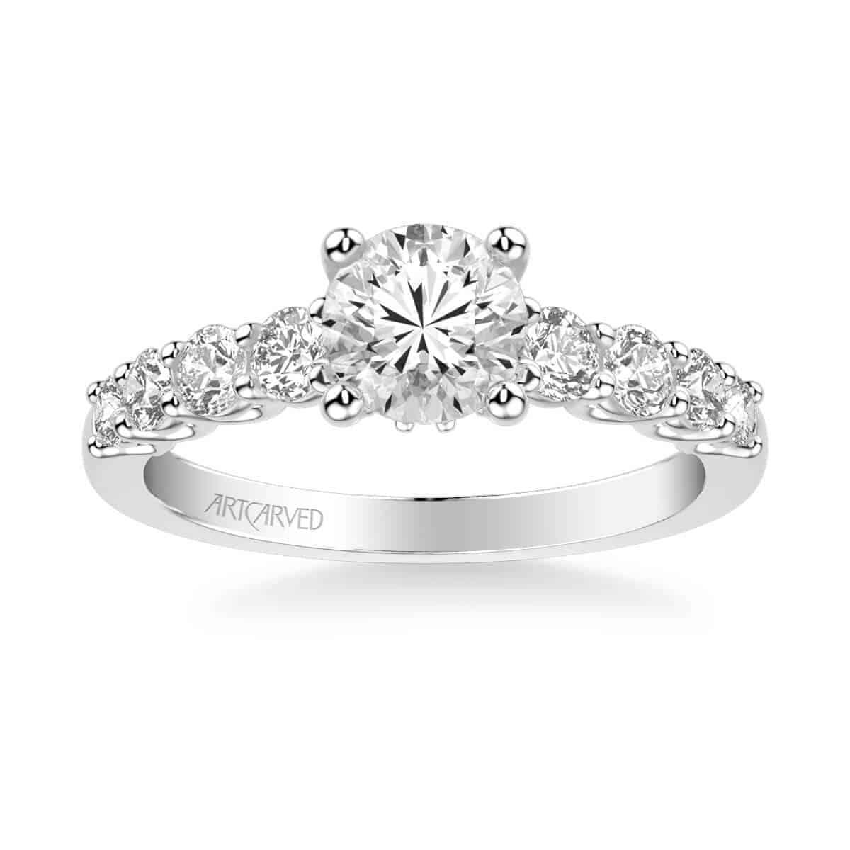 ArtCarved "Leandra" White 14 Karat Gold Diamond Engagement Ring Mounting Size 6.5 - view 2