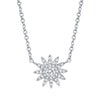 Shy Creation White 14 Karat Gold Diamond Starburst Necklace *
