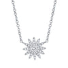 Shy Creation White 14 Karat Gold Diamond Starburst Necklace *