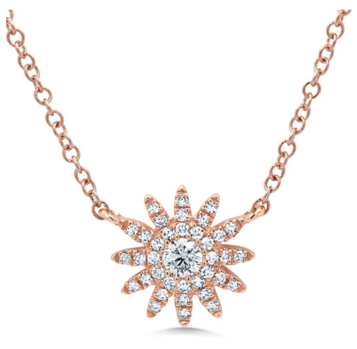 14K Rose Gold Diamond Necklaces from Diamond Designs