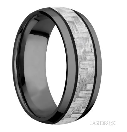 Lashbrook Black Zirconium Carbon Fiber Wedding Band Size 10 * - view 2