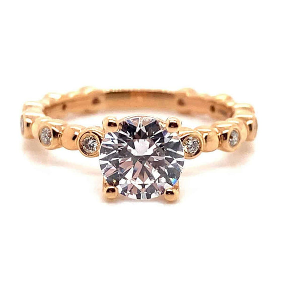 Ritani Rose 18 Karat Gold Diamond Engagement Ring Mounting Size 6.5 * - Diamond Designs