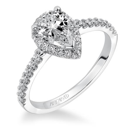ArtCarved 0.32ctw "Layla" White 14 Karat Gold Diamond Engagement Ring Mounting Size 6.5 (V324EPW)