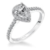 ArtCarved White 14 Karat Gold Diamond Engagement Ring Mounting Size 6.5 *