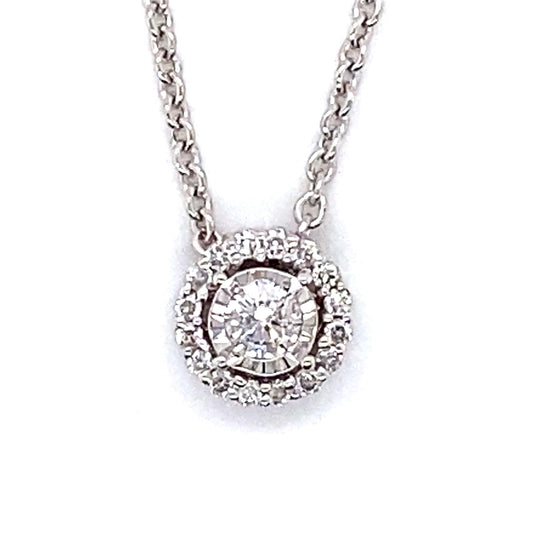 Diamond Designs White 14 Karat Gold Diamond Halo Pendant *