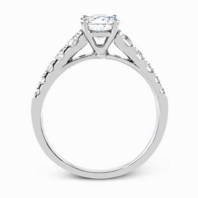 Simon G. MR2128 White Gold Diamond Accented Engagement Ring Mounting Size 6.5* - view 2