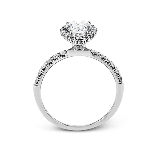 Simon G. MR2906 White Gold Diamond Halo Engagement Ring Mounting Size 6.5* - view 3
