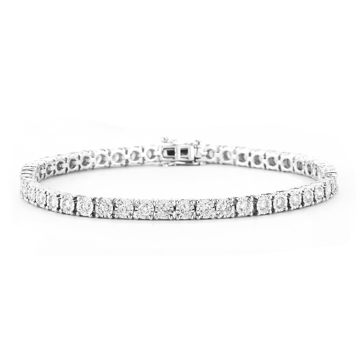 Diamond Designs White 14 Karat Gold 2.95ctw Diamond Tennis Bracelet *