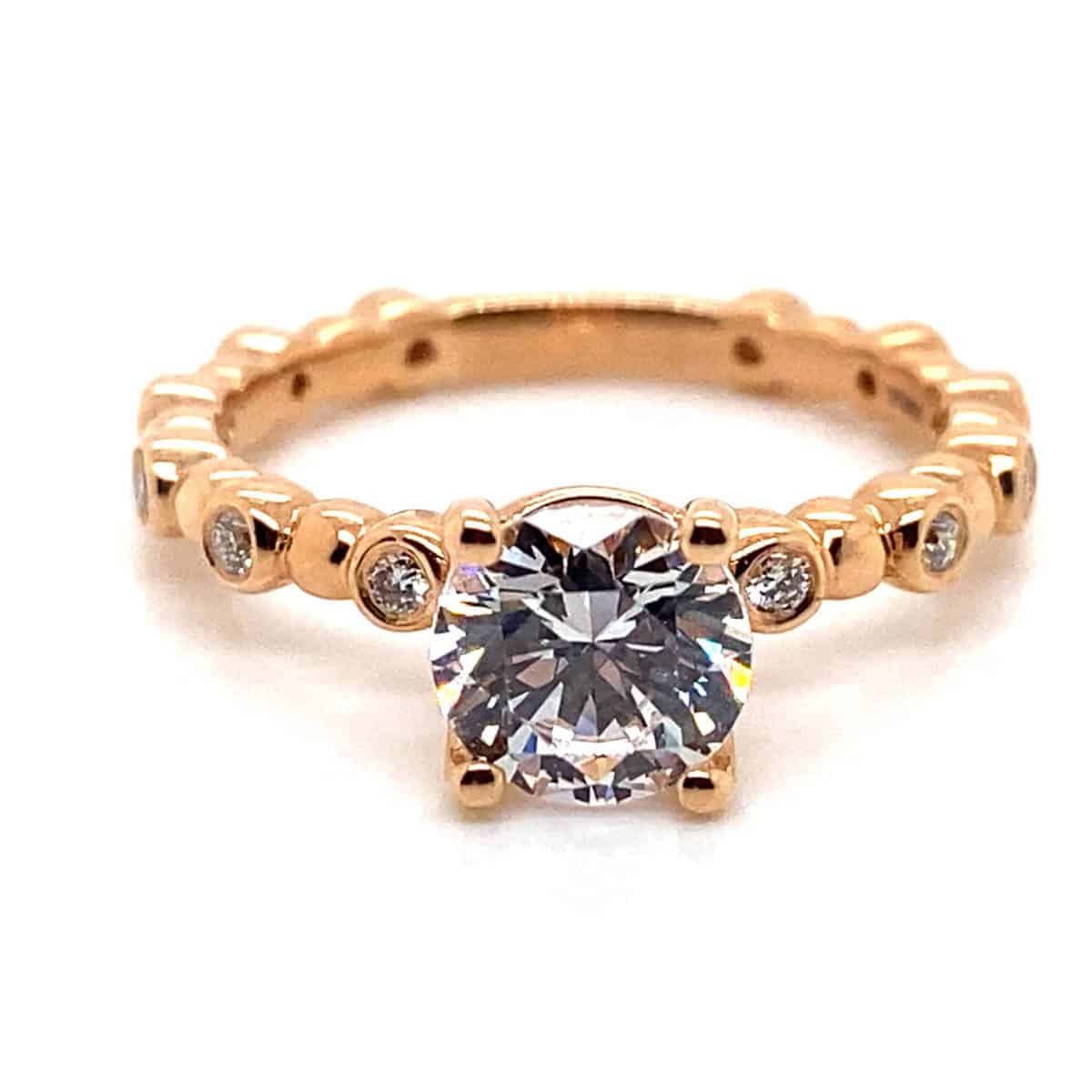 Ritani Rose 18 Karat Gold Diamond Engagement Ring Mounting Size 6.5 * - view 2