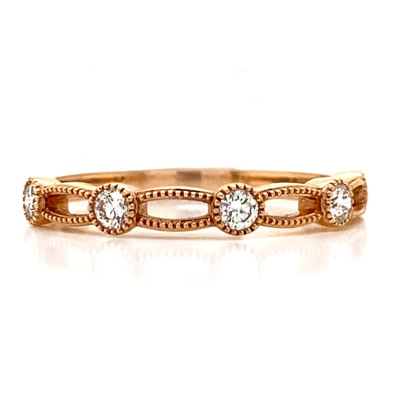 Diamond Designs Rose 18 Karat Gold Wedding Band Size 6.5 *